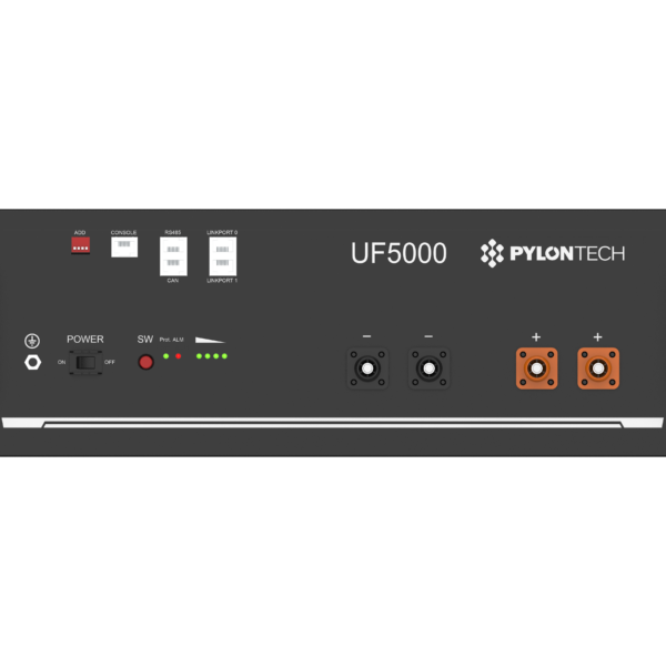 Pylontech UF5000 5.12kWh 51.2V LiFePO4 Solar Battery - 95% DoD, 6000+ Cycles, Wall or 19-Inch Rack Mount, for Home Backup and Off-Grid Systems