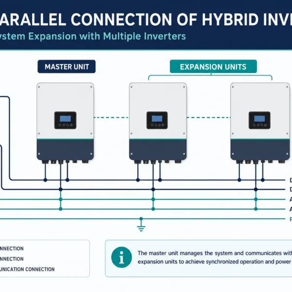 Conceptual parallel inverter expansion diagram showing master and expansion units