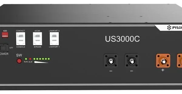 Pylontech US3000C 3.552kWh 48V Solar Battery shown in manufacturer documentation
